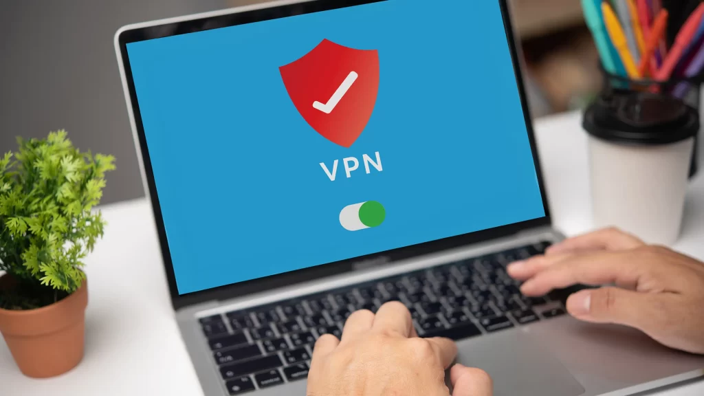 Laptop protected using VPN