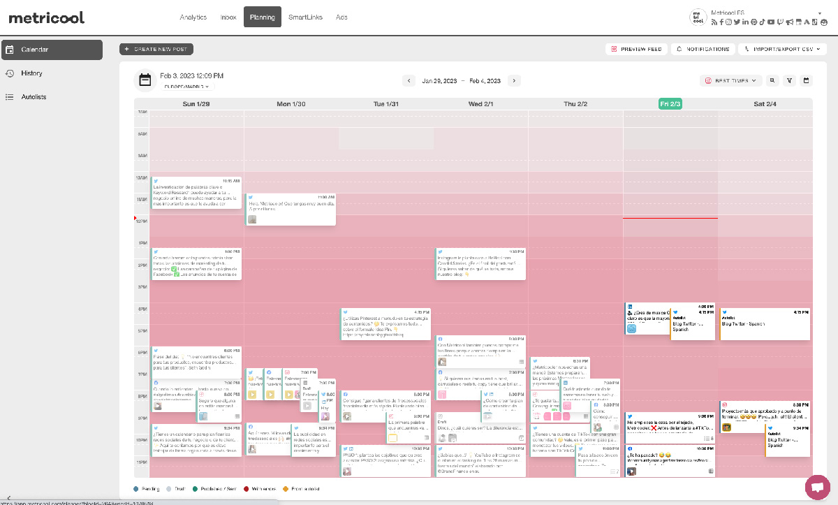 Metricool Planner