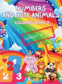 Numbers and cute animals coloring book